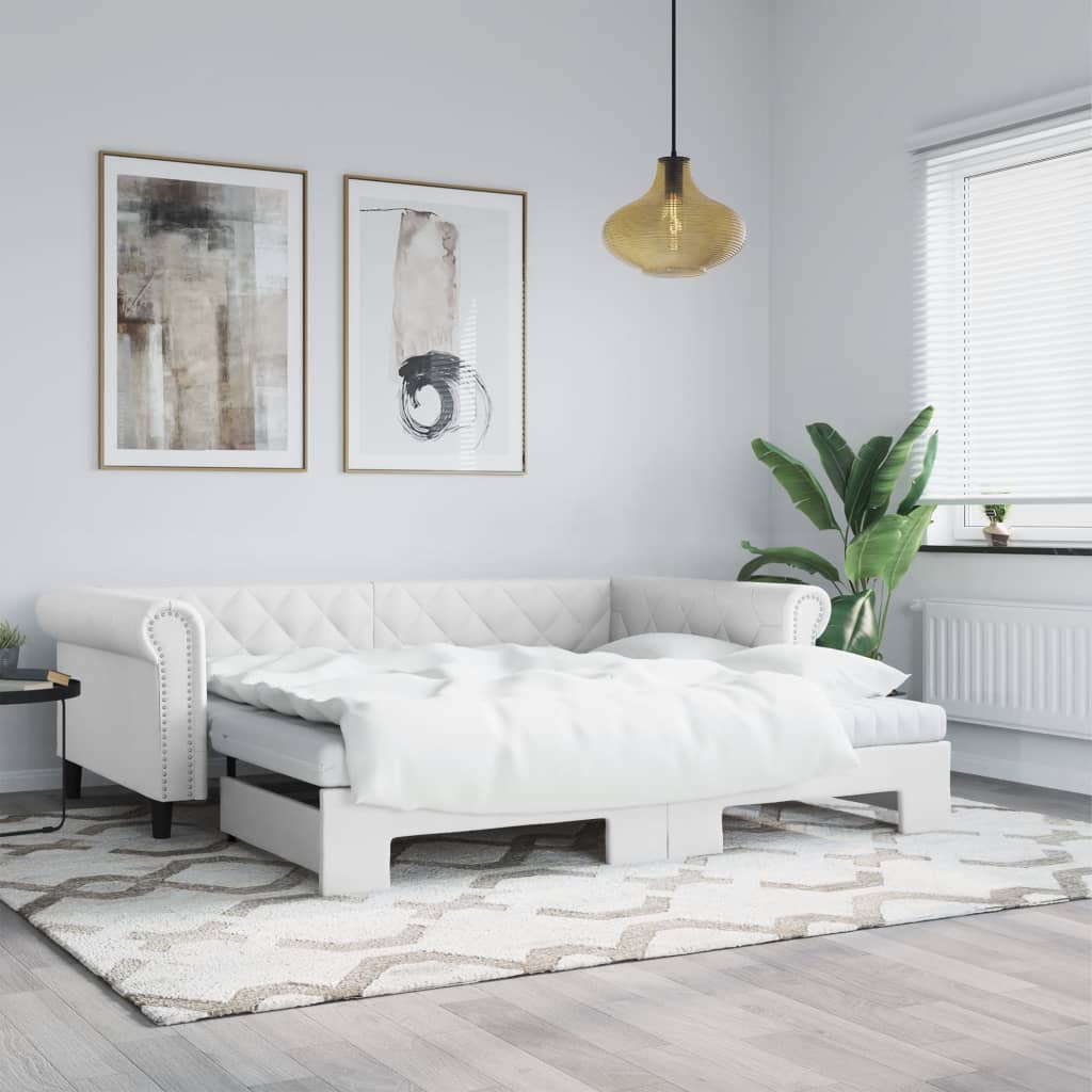 Divano Letto Con Letto Estraibile 90X200Cm In Similpelle