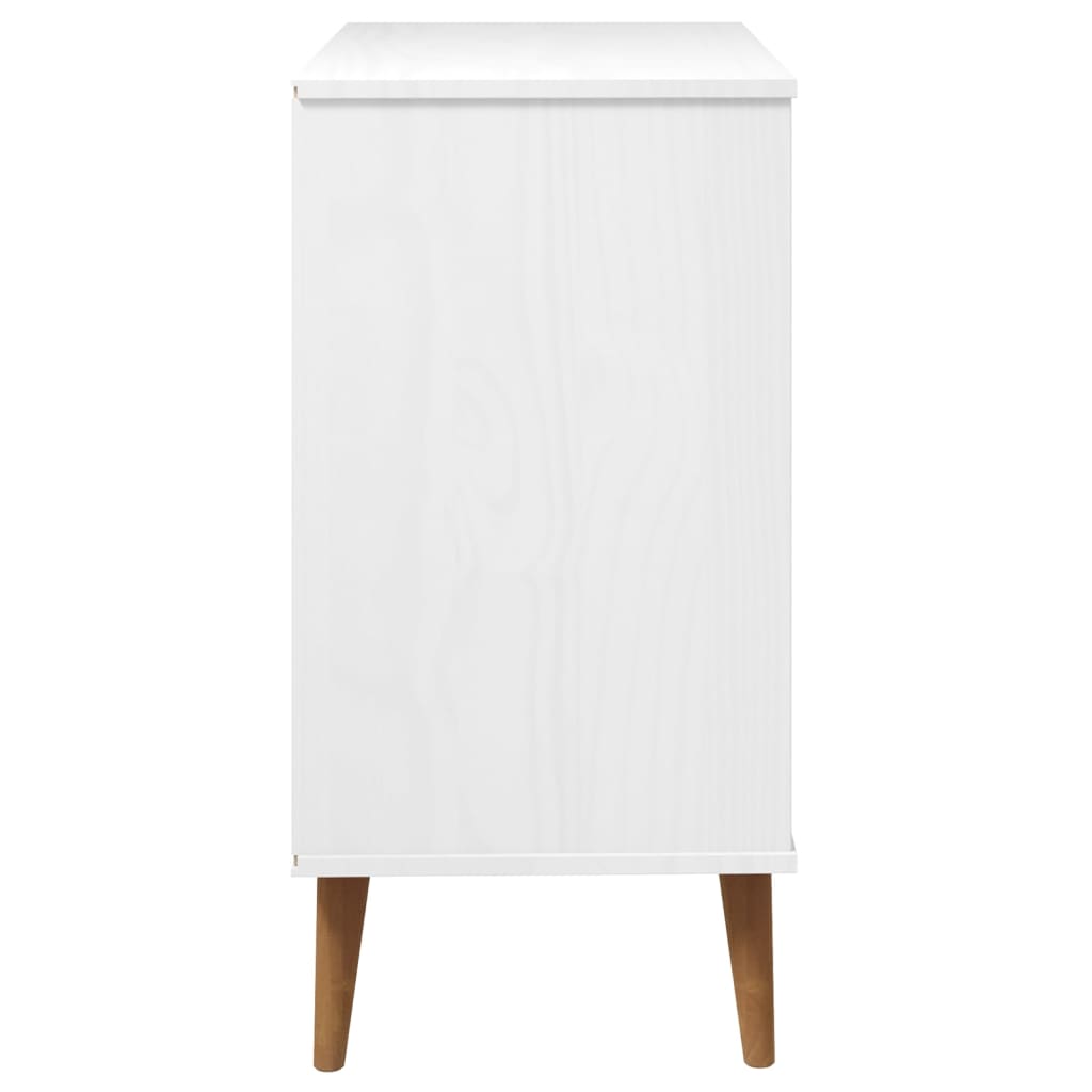 Cassettiera Molde Bianca 80X40X80 Cm In Legno Massello Di Pino