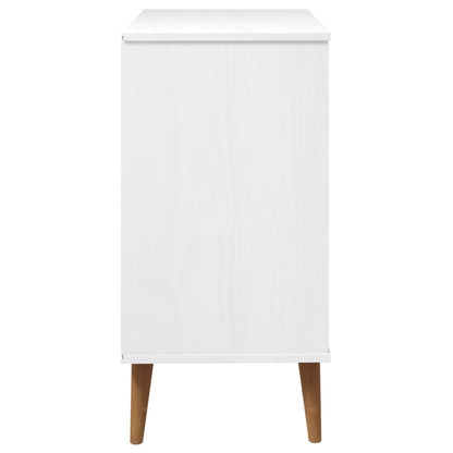 Cassettiera Molde Bianca 80X40X80 Cm In Legno Massello Di Pino