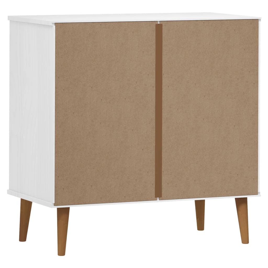 Cassettiera Molde Bianca 80X40X80 Cm In Legno Massello Di Pino