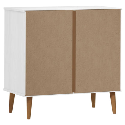 Cassettiera Molde Bianca 80X40X80 Cm In Legno Massello Di Pino