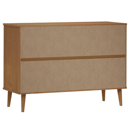 Cassettiera Molde Marrone 113X40X80Cm In Legno Massello Di Pino