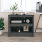 Libreria Grigia 80X35X In Legno Massello Di Pino Grigio