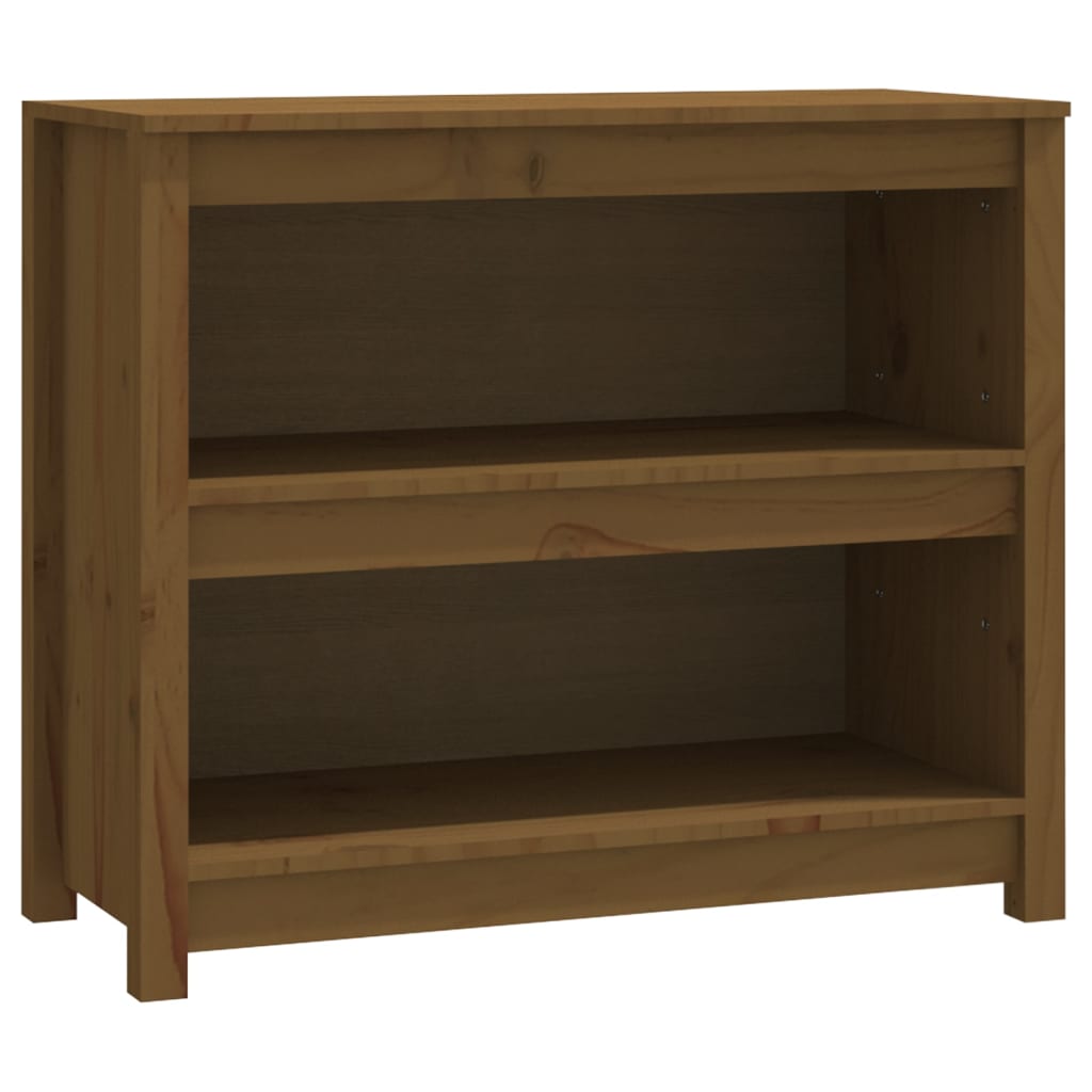 Libreria Marrone Ambra 80X35X In Legno Massello Di Pino Marrone Ambrato