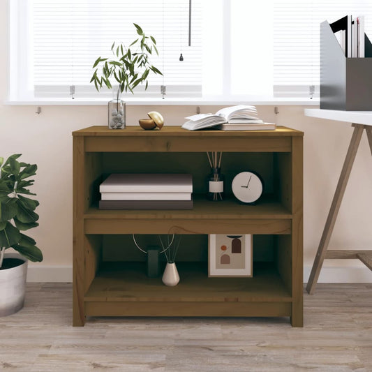 Libreria Marrone Ambra 80X35X In Legno Massello Di Pino Marrone Ambrato