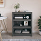 Libreria Grigia 80X35X In Legno Massello Di Pino Grigio