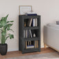 Libreria Grigia 80X35X In Legno Massello Di Pino Grigio