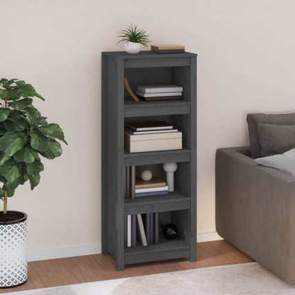 Libreria Grigia 80X35X In Legno Massello Di Pino Grigio