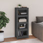 Libreria Grigia 80X35X In Legno Massello Di Pino Grigio