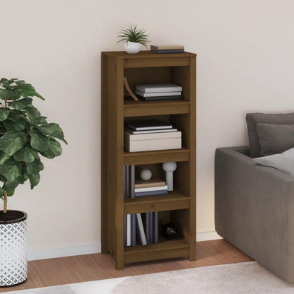 Libreria Marrone Ambra 80X35X In Legno Massello Di Pino Marrone Ambrato