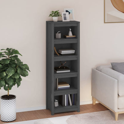 Libreria Grigia 80X35X In Legno Massello Di Pino Grigio