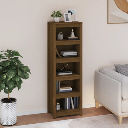 Libreria Marrone Ambra 80X35X In Legno Massello Di Pino Marrone Ambrato