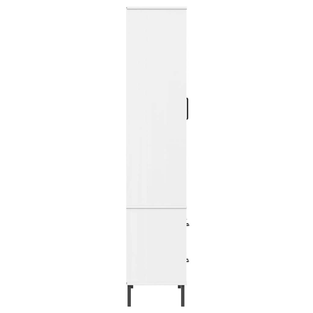 Libreria Gambe Metallo 85X35X172,5Cm Legno Massello Oslo