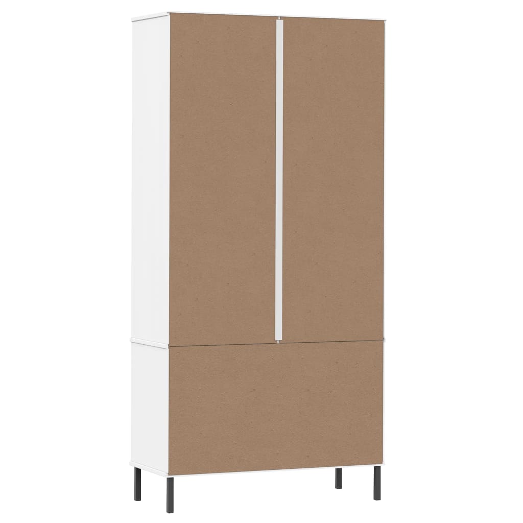 Libreria Gambe Metallo 85X35X172,5Cm Legno Massello Oslo