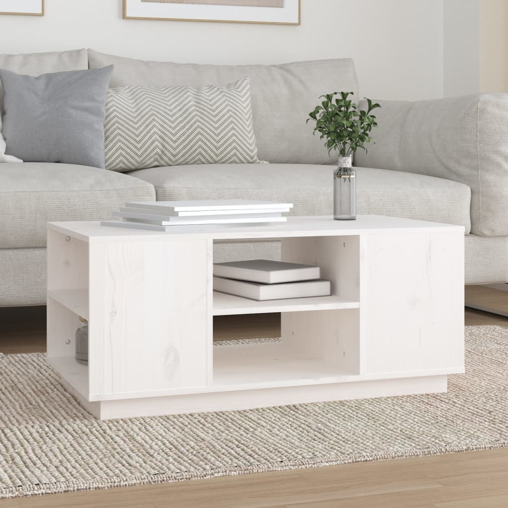 Tavolino Da Salotto 90X49X40,5 Cm Legno Massello Di Pino