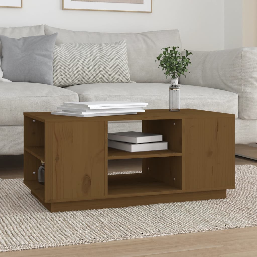 Tavolino Da Salotto 90X49X40,5 Cm Legno Massello Di Pino