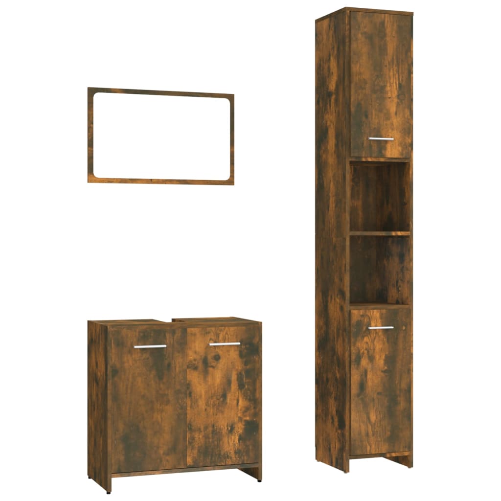 Set Mobili Da Bagno 3 Pz In Legno Multistrato