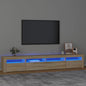 Mobile Porta Tv Con Luci Led 180X35X40 Cm Rovere Sonoma