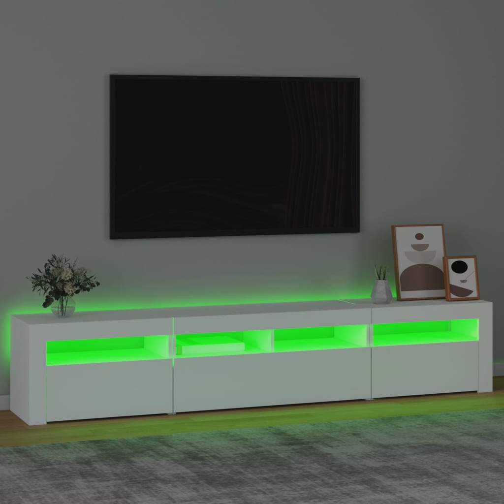 Mobile Porta Tv Con Luci Led 210X35X40 Cm Bianco