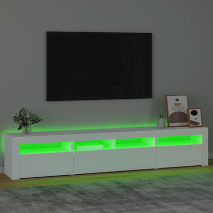 Mobile Porta Tv Con Luci Led 210X35X40 Cm Bianco