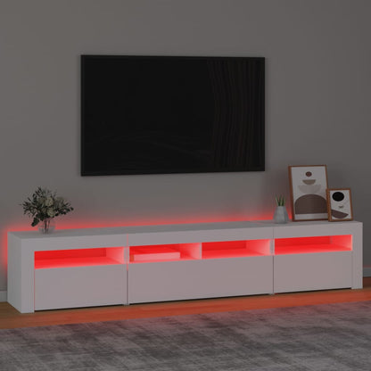 Mobile Porta Tv Con Luci Led 210X35X40 Cm Bianco