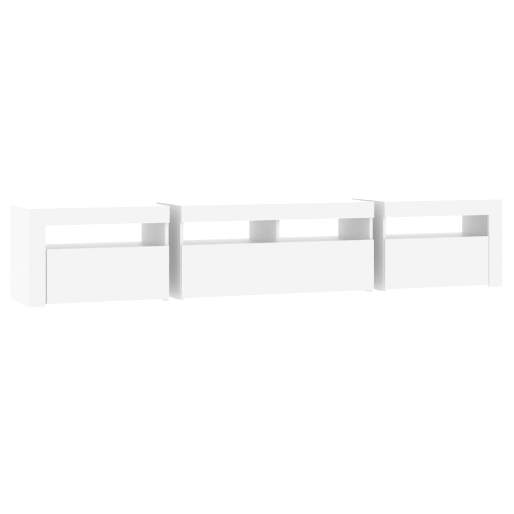 Mobile Porta Tv Con Luci Led 210X35X40 Cm Bianco