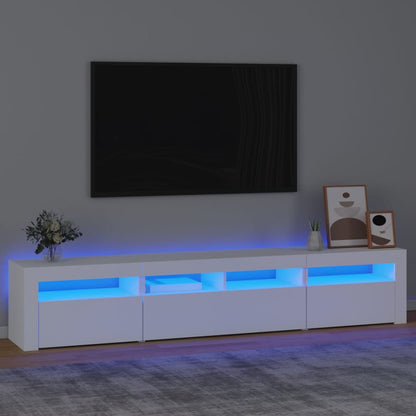 Mobile Porta Tv Con Luci Led 210X35X40 Cm Bianco
