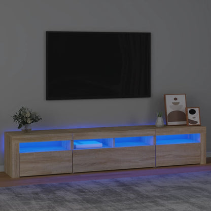 Mobile Porta Tv Con Luci Led 180X35X40 Cm Rovere Sonoma