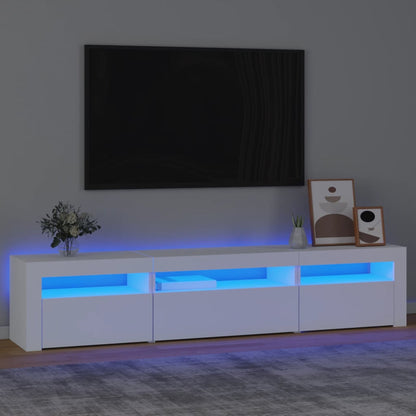 Mobile Porta Tv Con Luci Led 210X35X40 Cm Bianco