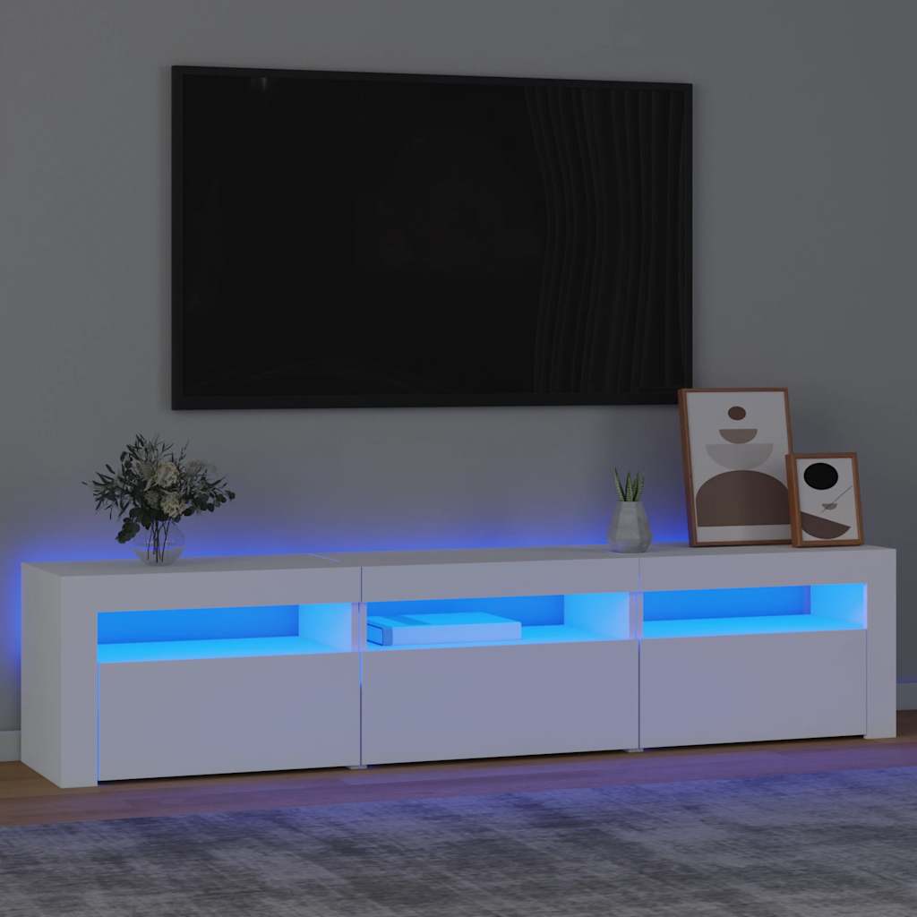 Mobile Porta Tv Con Luci Led 210X35X40 Cm Bianco