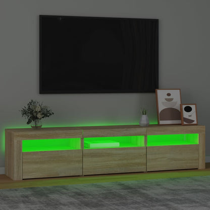 Mobile Porta Tv Con Luci Led 180X35X40 Cm Rovere Sonoma