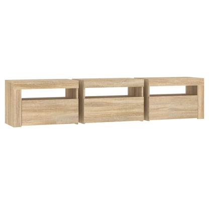 Mobile Porta Tv Con Luci Led 180X35X40 Cm Rovere Sonoma