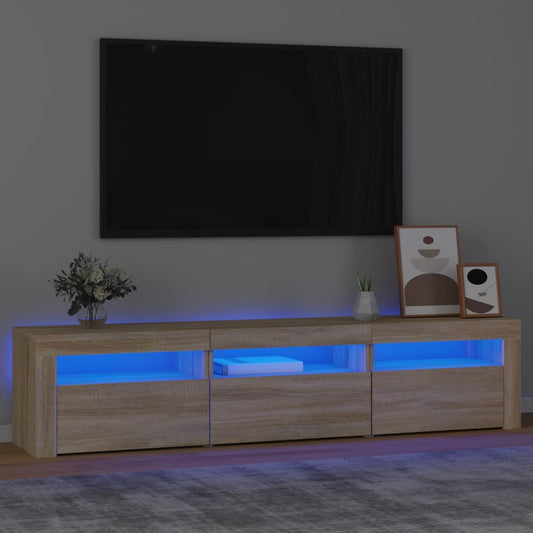 Mobile Porta Tv Con Luci Led 180X35X40 Cm Rovere Sonoma