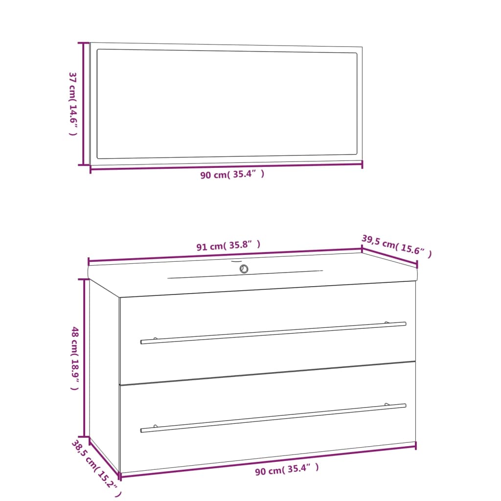 Set Mobili Da Bagno 3 Pz