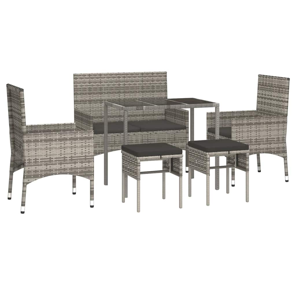 Set Divani Da Giardino 6 Pz Con Cuscini In Polyrattan