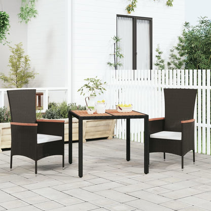 Tavolo Da Giardino Piano In Polyrattan Nero