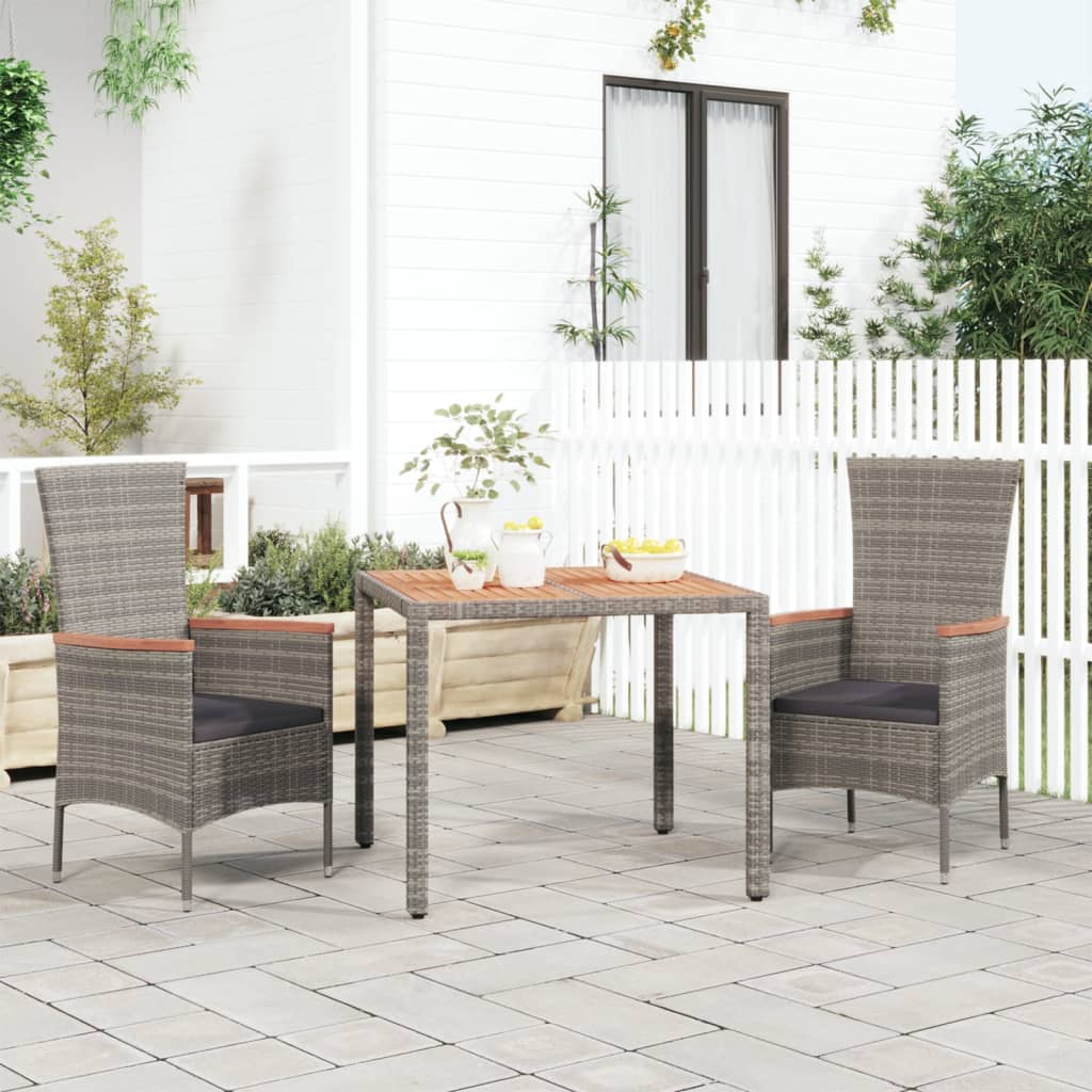 Tavolo Da Giardino Piano In 240X90X75Cm Polyrattan Grigio