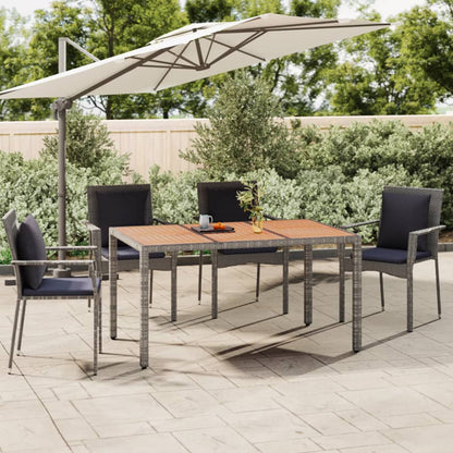 Tavolo Da Giardino Piano In 240X90X75Cm Polyrattan Grigio
