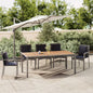 Tavolo Da Giardino Piano In 240X90X75Cm Polyrattan Grigio