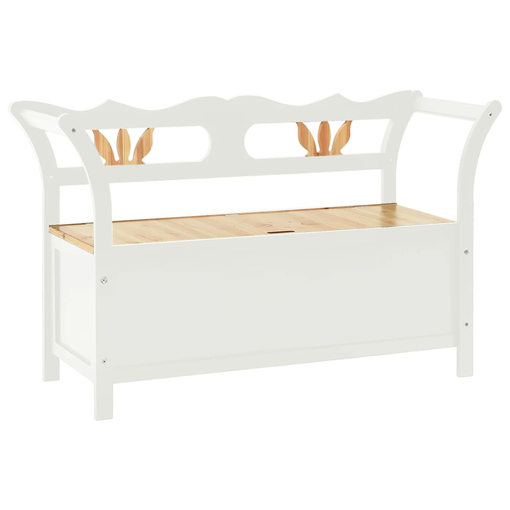 Panca Bianca 107X45X75,5 Cm Legno Massello Di Abete