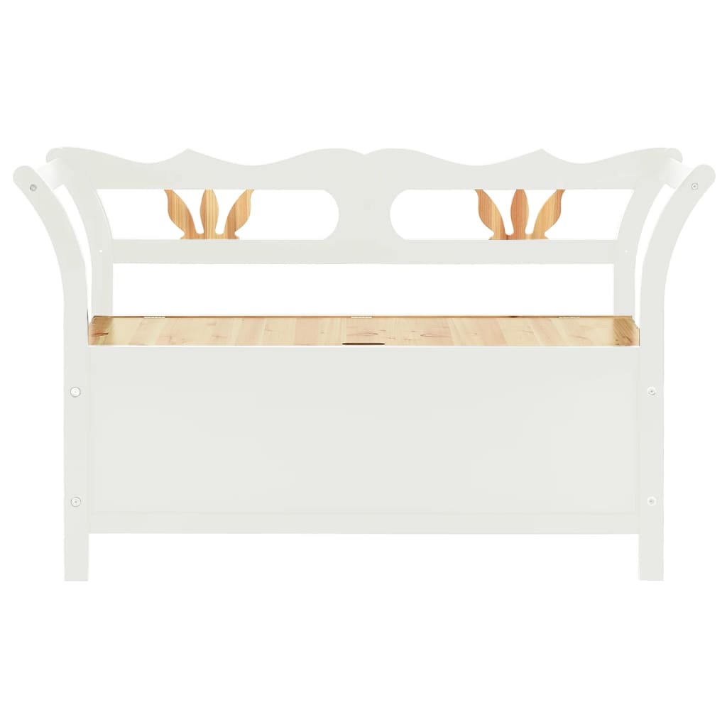 Panca Bianca 107X45X75,5 Cm Legno Massello Di Abete