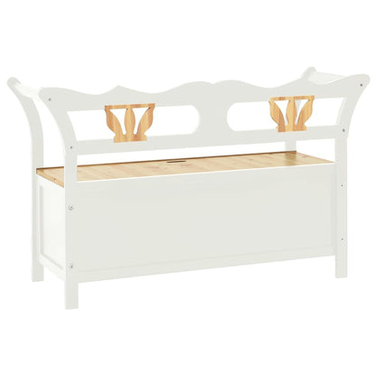 Panca Bianca 107X45X75,5 Cm Legno Massello Di Abete