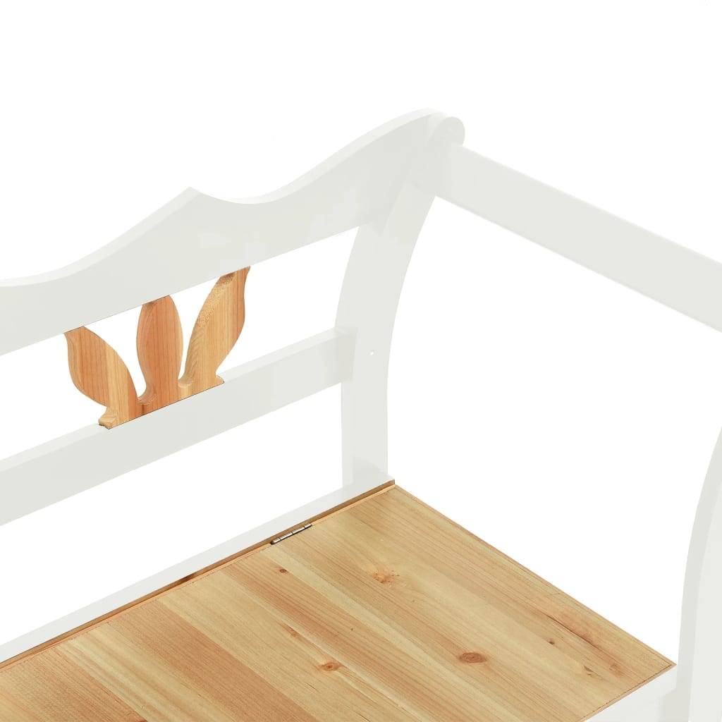 Panca Bianca 107X45X75,5 Cm Legno Massello Di Abete