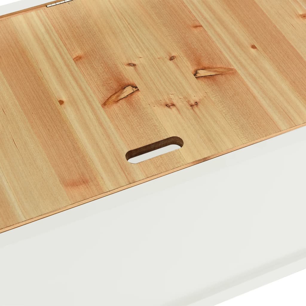 Panca Bianca 107X45X75,5 Cm Legno Massello Di Abete