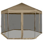 Gazebo Esagonale Pop-Up Con 6 Pareti 3,6X3,1 M