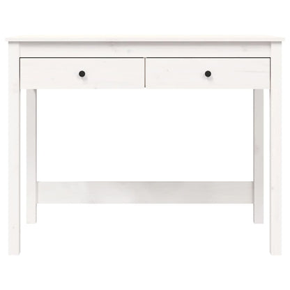 Scrivania Con Cassetti Bianca 100X50X78 Cm Legno Massello Pino