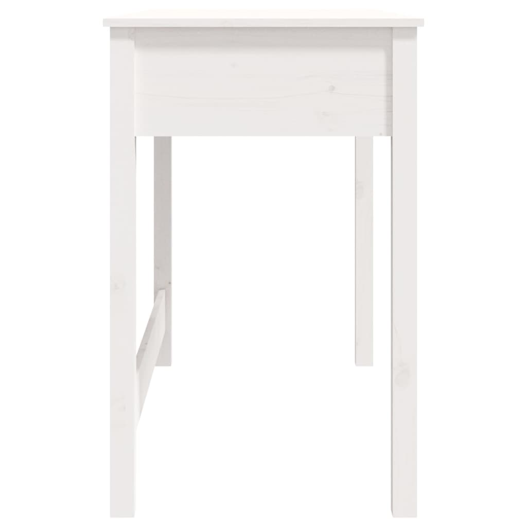 Scrivania Con Cassetti Bianca 100X50X78 Cm Legno Massello Pino