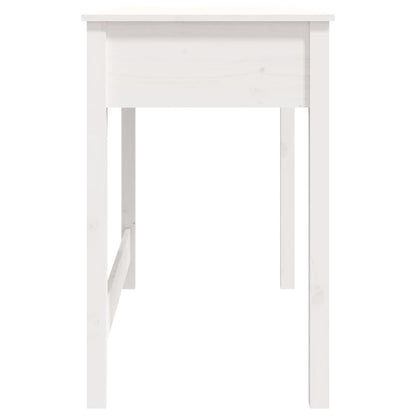 Scrivania Con Cassetti Bianca 100X50X78 Cm Legno Massello Pino