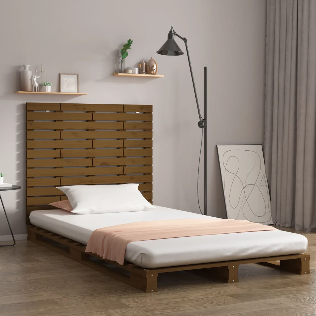 Testiera Da Parete Ambra 126X3X91,5Cm In Legno Massello Di Pino