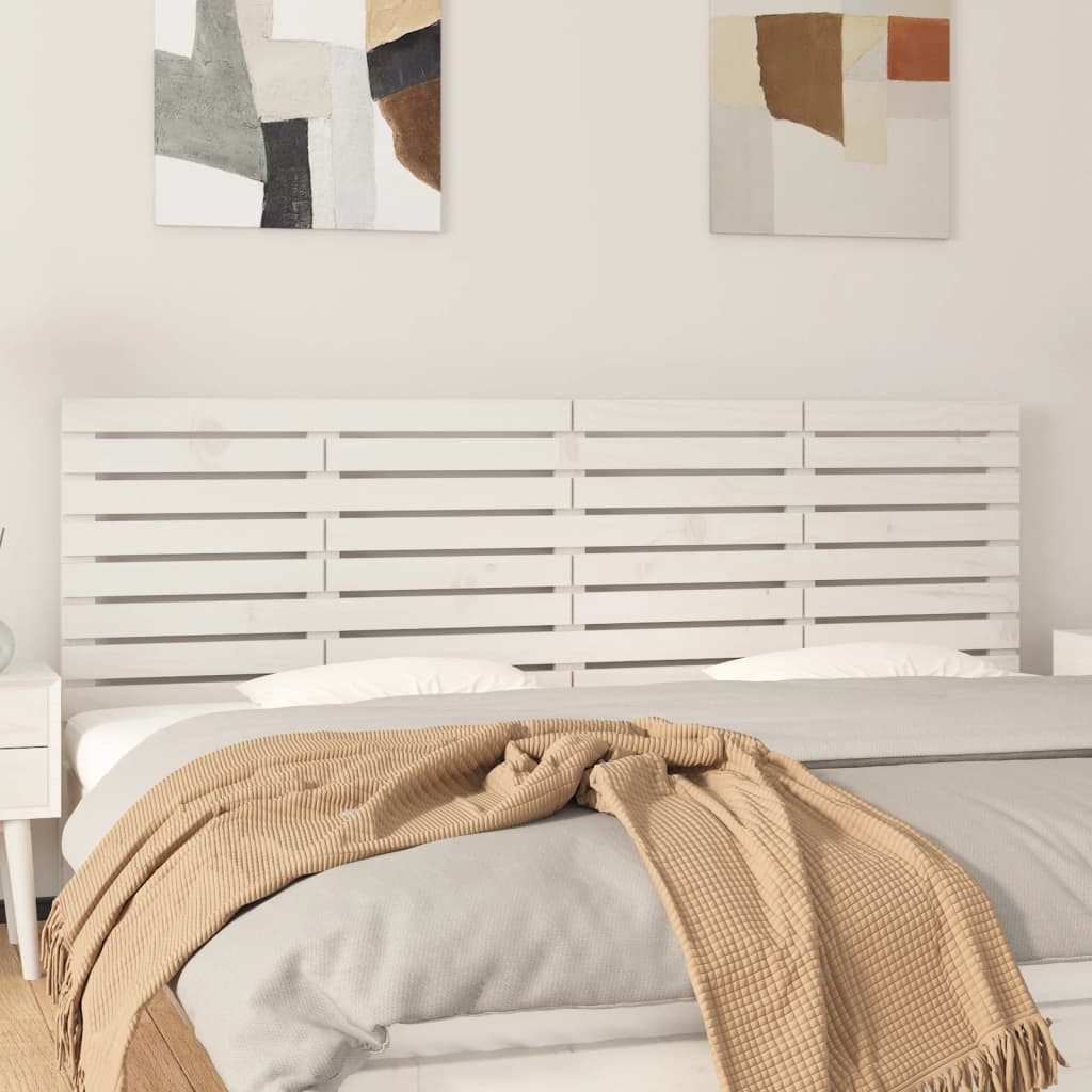 Testiera Da Parete Ambra 126X3X91,5Cm In Legno Massello Di Pino